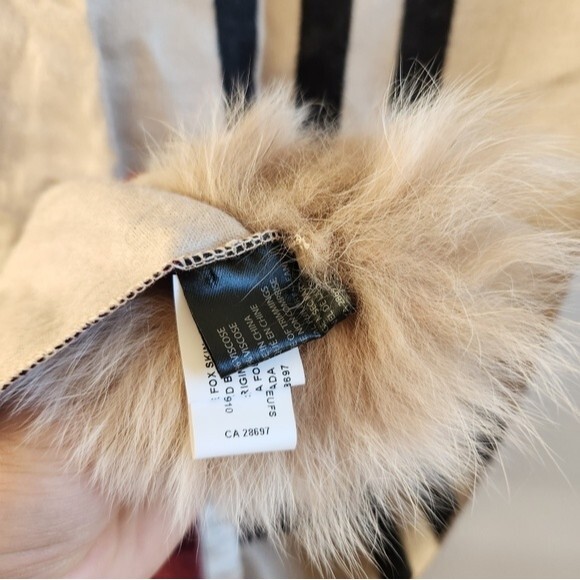 Plaid Fur Pom Pom Scarf - Picture 4 of 6